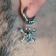 Aro Pendiente Calavera Silver