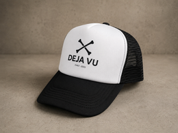 Gorra Trucker esponja Blanca y negro Logo Minimal