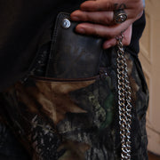 Billetera de Cuero Negro Deja Vu