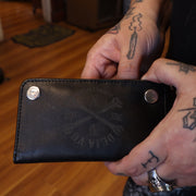 Billetera de Cuero Negro Deja Vu