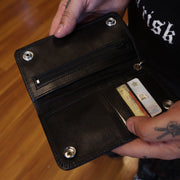 Billetera de Cuero Negro Deja Vu